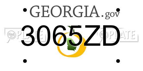3065ZD Georgia License Plate