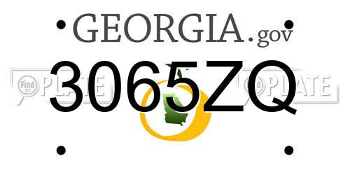 3065ZQ Georgia License Plate