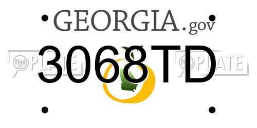 3068TD Georgia License Plate