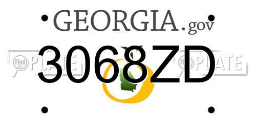 3068ZD Georgia License Plate