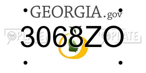 3068ZO Georgia License Plate