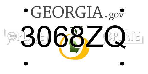 3068ZQ Georgia License Plate