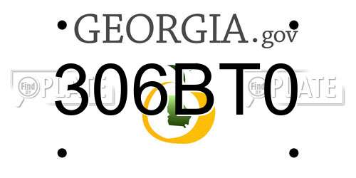 306BT0 Georgia License Plate
