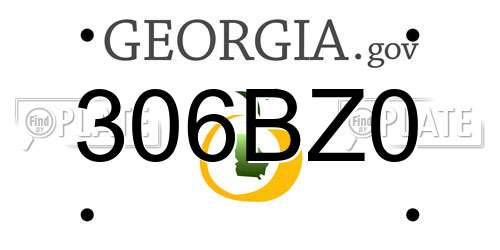 306BZ0 Georgia License Plate
