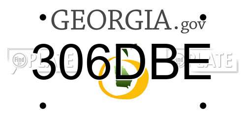 306DBE Georgia License Plate
