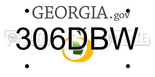 306DBW Georgia License Plate