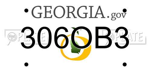 306OB3 Georgia License Plate