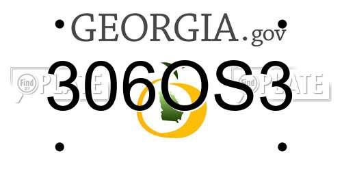 306OS3 Georgia License Plate