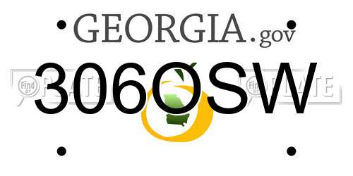 306OSW Georgia License Plate