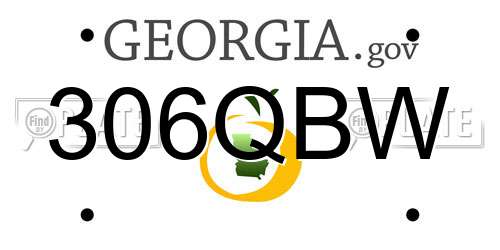 306QBW Georgia License Plate