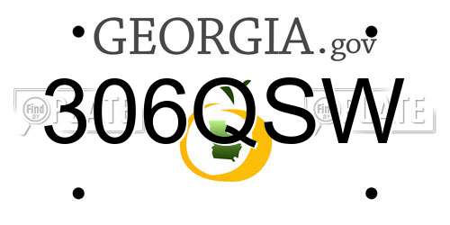 306QSW Georgia License Plate