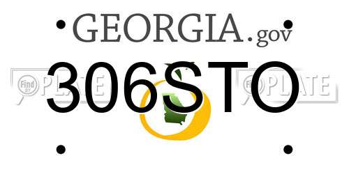 306STO Georgia License Plate