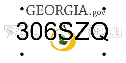 306SZQ Georgia License Plate