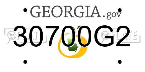 30700G2 Georgia License Plate