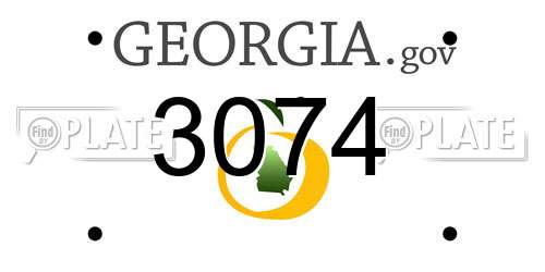 3074 Georgia License Plate