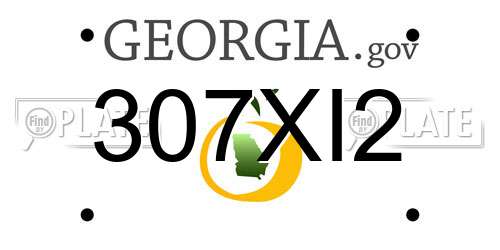 307XI2 Georgia License Plate