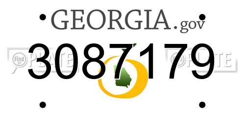 3087179 Georgia License Plate