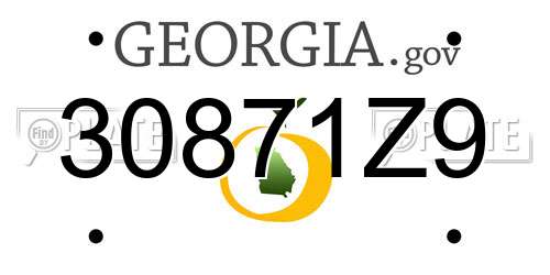 30871Z9 Georgia License Plate