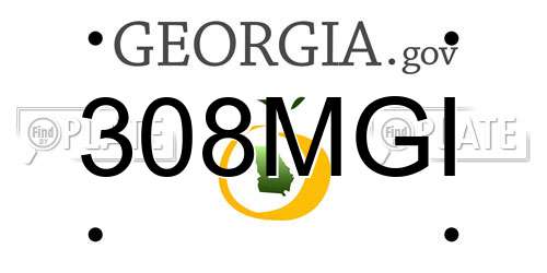 308MGI Georgia License Plate