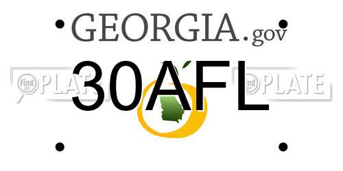 30AFL Georgia License Plate