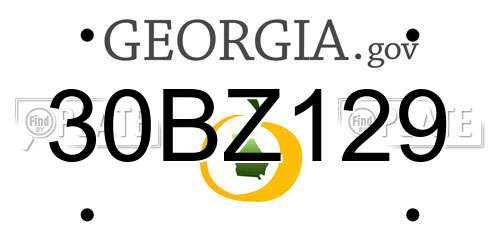 30BZ129 Georgia License Plate