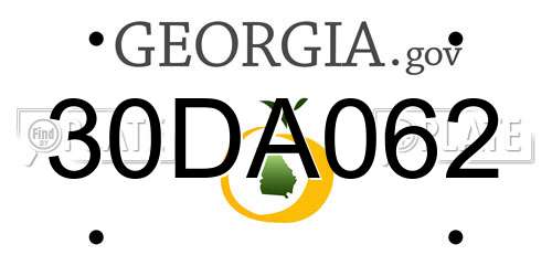 30DA062 Georgia License Plate