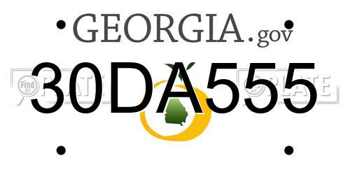 30DA555 Georgia License Plate