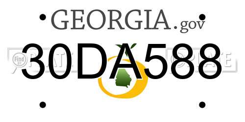 30DA588 Georgia License Plate