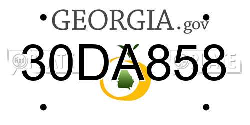 30DA858 Georgia License Plate