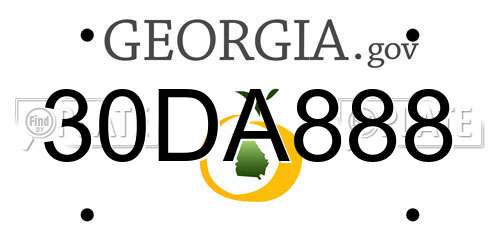 30DA888 Georgia License Plate