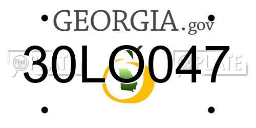 30LO047 Georgia License Plate