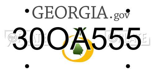 30OA555 Georgia License Plate