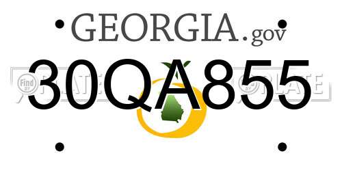 30QA855 Georgia License Plate