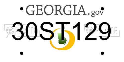 30ST129 Georgia License Plate