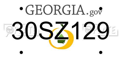 30SZ129 Georgia License Plate