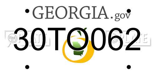 30TO062 Georgia License Plate