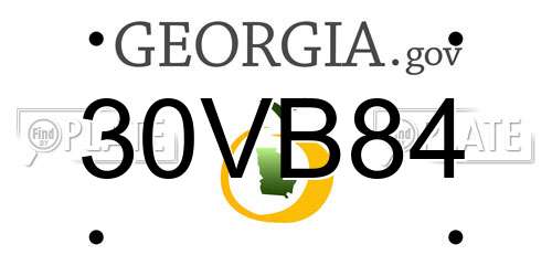 30VB84 Georgia License Plate