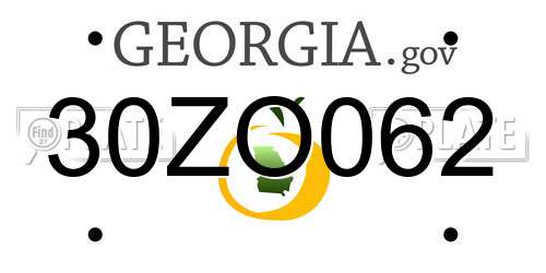30ZO062 Georgia License Plate