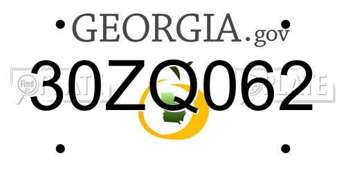30ZQ062 Georgia License Plate