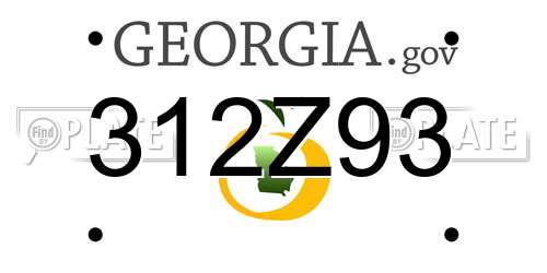 312Z93 Georgia License Plate