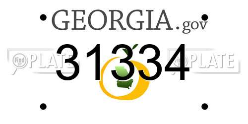 31334 Georgia License Plate