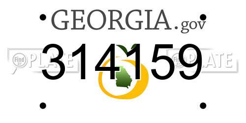 314159 Georgia License Plate
