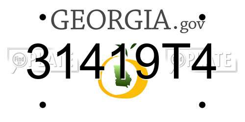 31419T4 Georgia License Plate