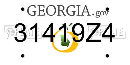 31419Z4 Georgia License Plate