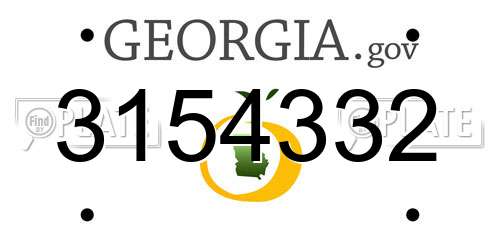 3154332 Georgia License Plate