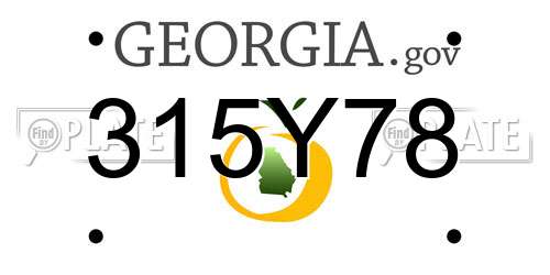 315Y78 Georgia License Plate