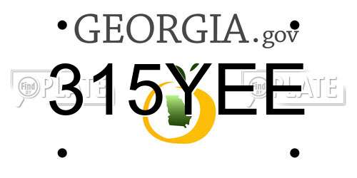 315YEE Georgia License Plate