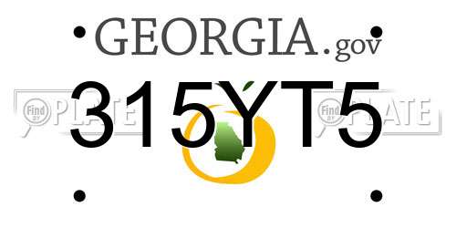 315YT5 Georgia License Plate
