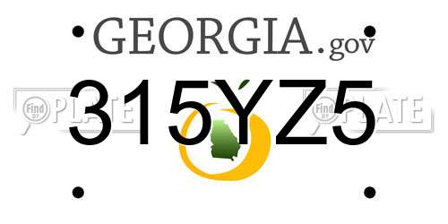 315YZ5 Georgia License Plate