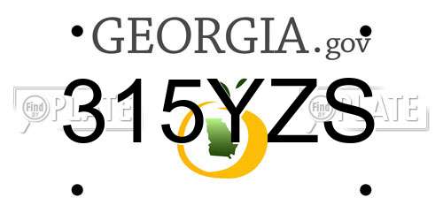 315YZS Georgia License Plate